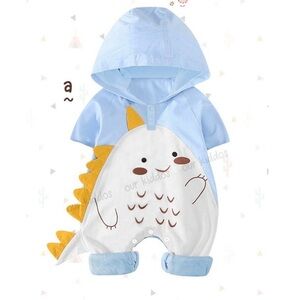Baby Blue Dinosaur One Piece